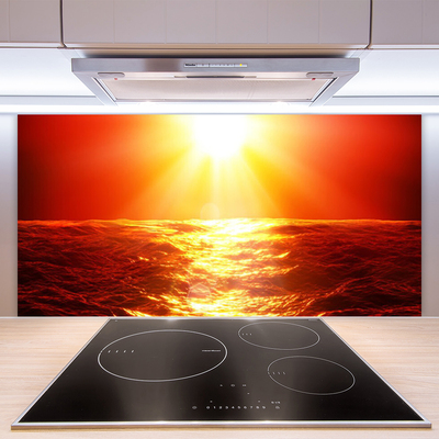 Panneaux de cuisine en verre Mer soleil paysage jaune orange