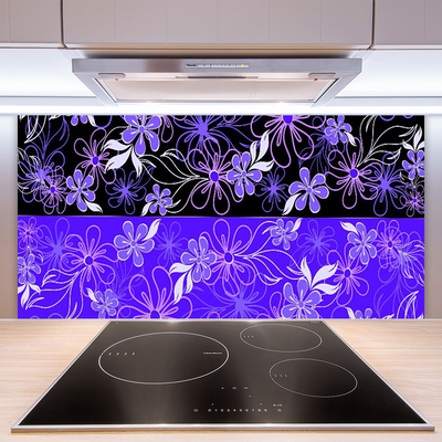 Panneaux de cuisine en verre Abstraction art noir rose blanc