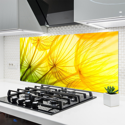 Panneaux de cuisine en verre Pissenlit floral vert jaune