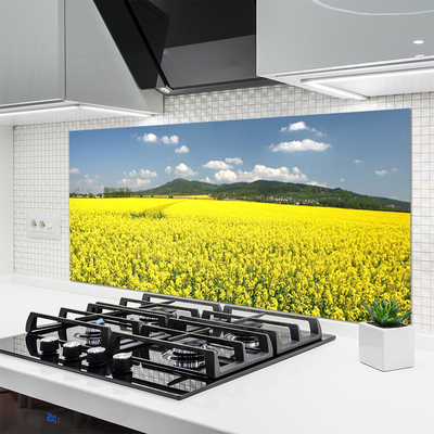 Panneaux de cuisine en verre Prairie nature jaune