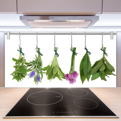Panneaux de cuisine en verre Fleurs floral vert violet rouge