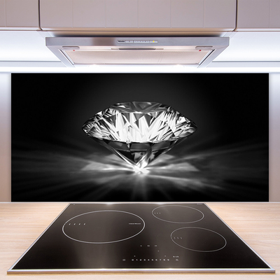 Panneaux de cuisine en verre Diamant art noir
