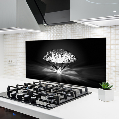 Panneaux de cuisine en verre Diamant art noir