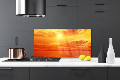 Panneaux de cuisine en verre Mer soleil paysage jaune