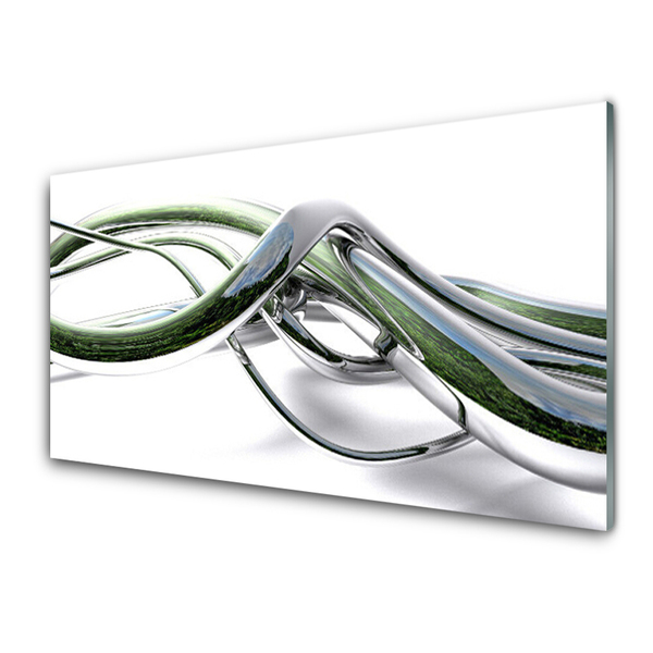 Panneaux de cuisine en verre Abstrait art argent vert