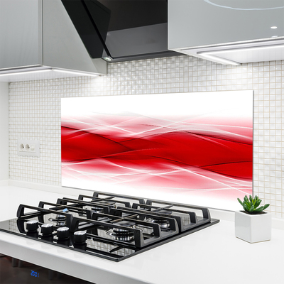 Panneaux de cuisine en verre Abstrait art rouge orange blanc