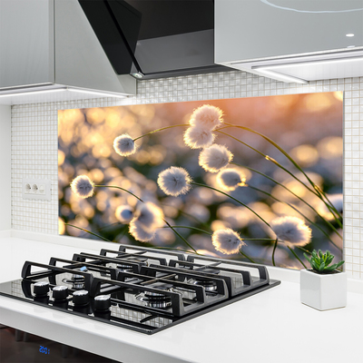 Panneaux de cuisine en verre Fleurs floral gris