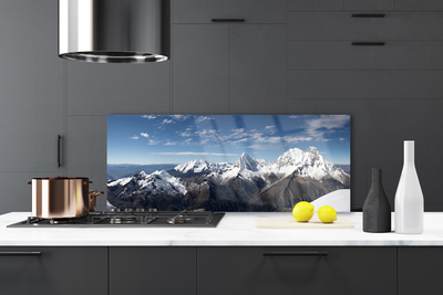 Panneaux de cuisine en verre Montagnes paysage blanc gris