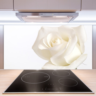 Panneaux de cuisine en verre Rose floral blanc