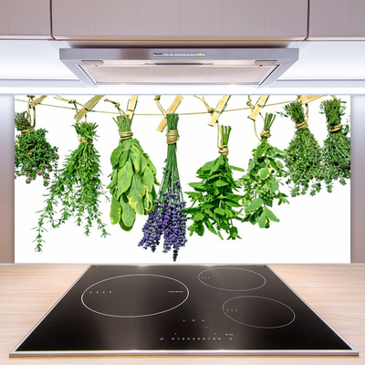 Panneaux de cuisine en verre Fleurs floral vert violet