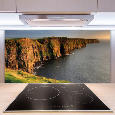 Panneaux de cuisine en verre Roche mer paysage brun gris