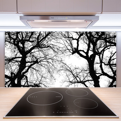 Panneaux de cuisine en verre Arbres nature noir