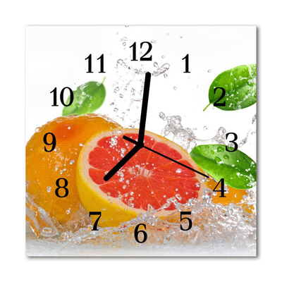 Horloge murale en verre Pamplemousse