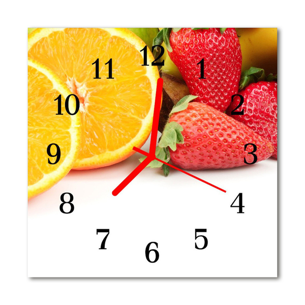 Horloge murale en verre Fruits