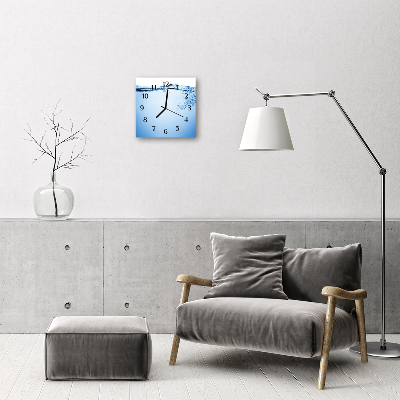 Horloge murale en verre Eau