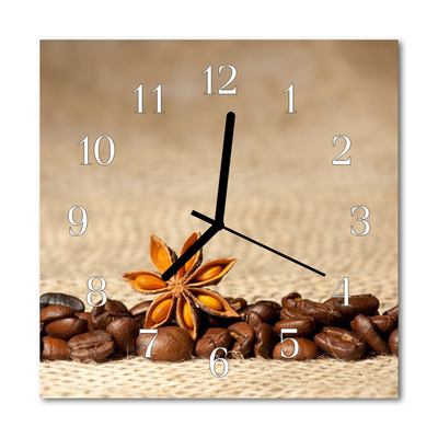 Horloge murale en verre Café en grains