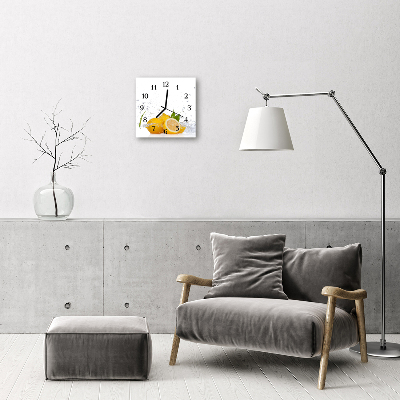 Horloge murale en verre Citrons