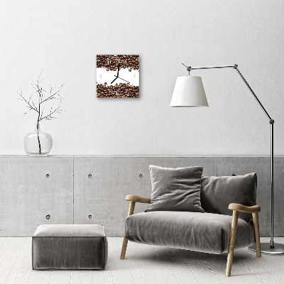 Horloge murale en verre Café en grains