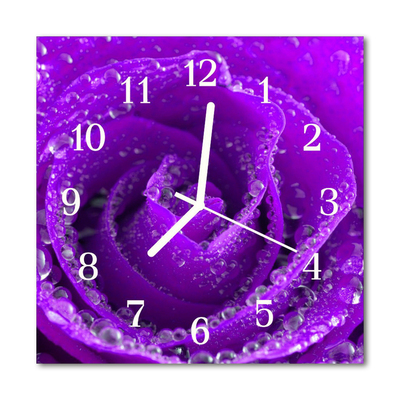 Horloge murale en verre Rose