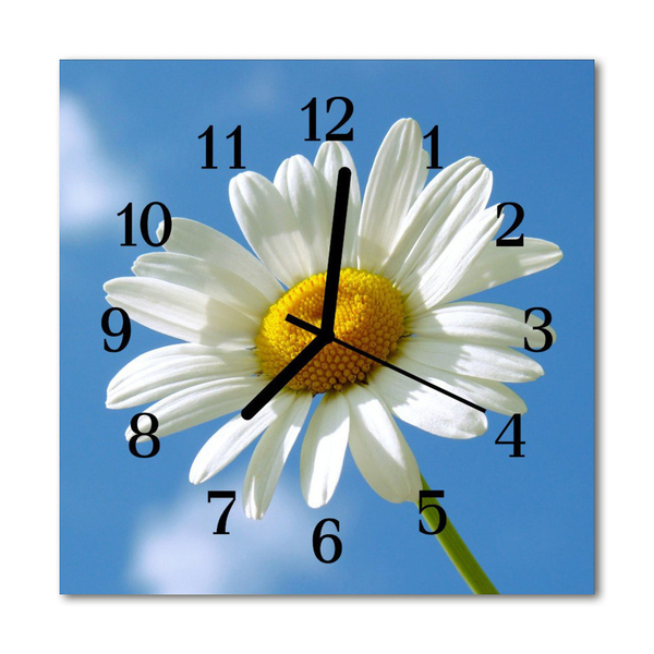 Horloge murale en verre Fleur