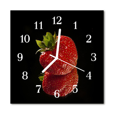 Horloge murale en verre Fraise