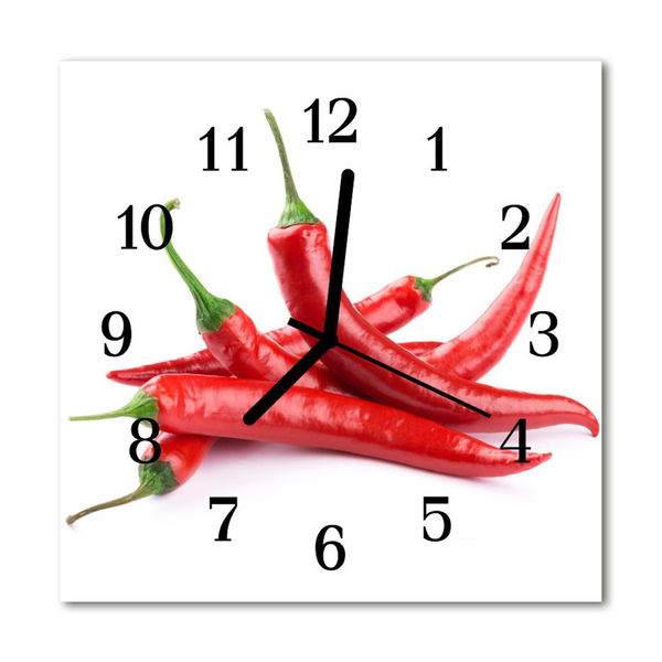 Horloge murale en verre Piments forts