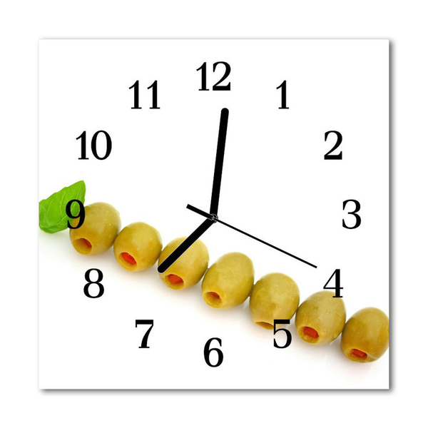 Horloge murale en verre Olives