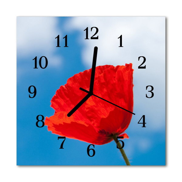 Horloge murale en verre Pavot