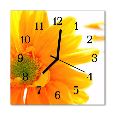 Horloge murale en verre Fleur