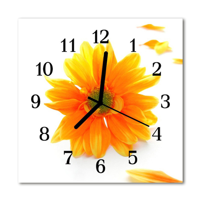 Horloge murale en verre Fleur