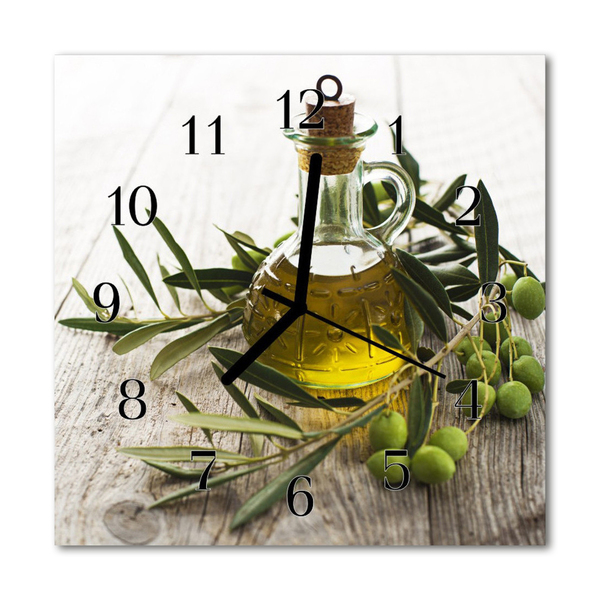 Horloge murale en verre Huile d'olive