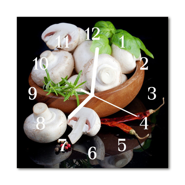 Horloge murale en verre Champignons