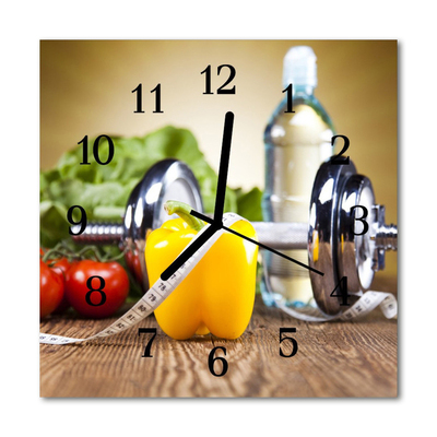 Horloge murale en verre Paprika