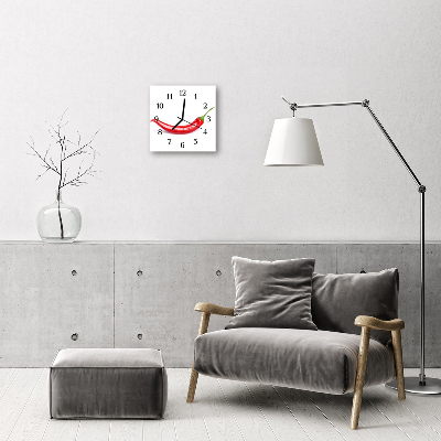 Horloge murale en verre Piment