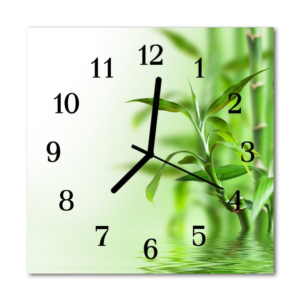 Horloge murale en verre Bambou