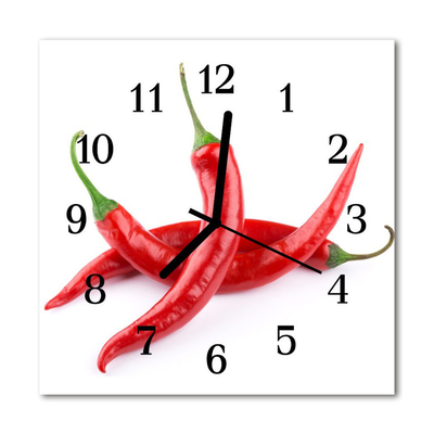 Horloge murale en verre Piments forts