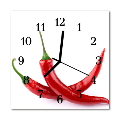 Horloge murale en verre Piments forts