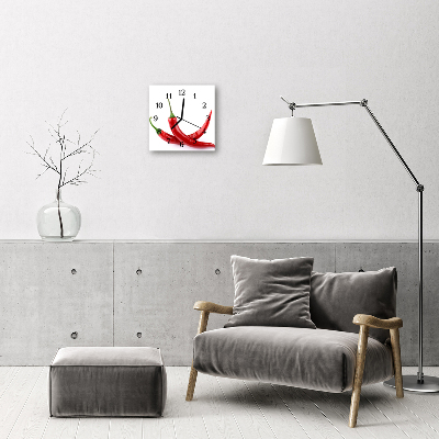 Horloge murale en verre Piments forts