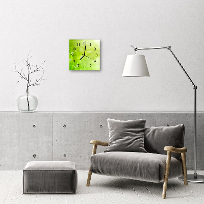 Horloge murale en verre Herbe