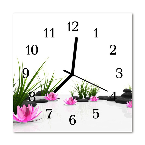 Horloge murale en verre Fleur de lotus