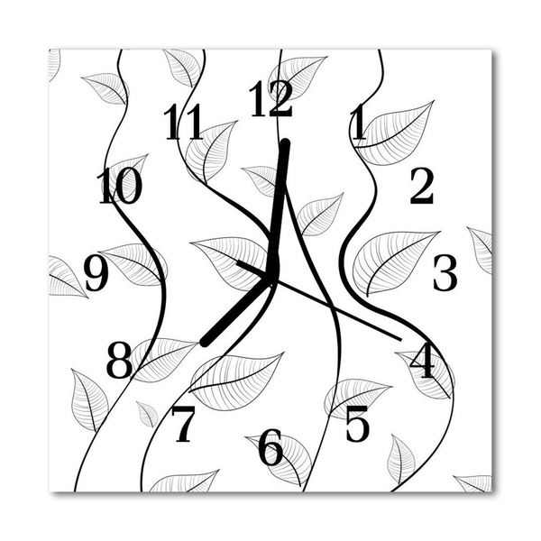 Horloge murale en verre Feuilles d'art