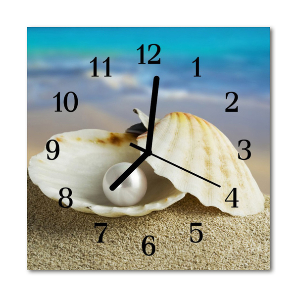 Horloge murale en verre Coquille perle