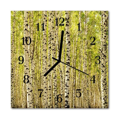 Horloge murale en verre Forêt de bouleaux