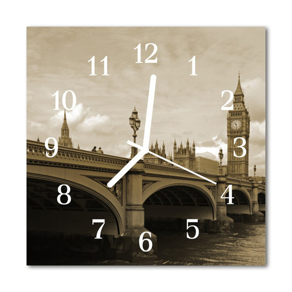 Horloge murale en verre Pont