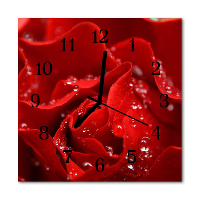 Horloge murale en verre Rose