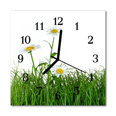 Horloge murale en verre Marguerites