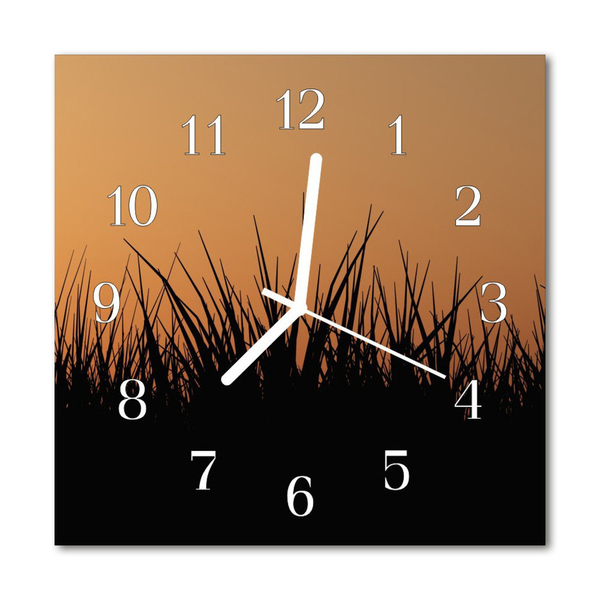 Horloge murale en verre Herbe