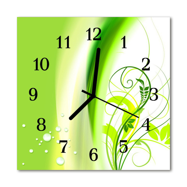 Horloge murale en verre Plante modèle