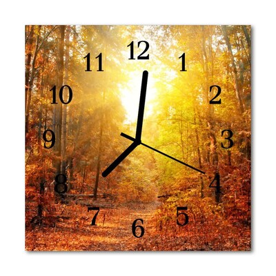 Horloge murale en verre Forêt d'automne