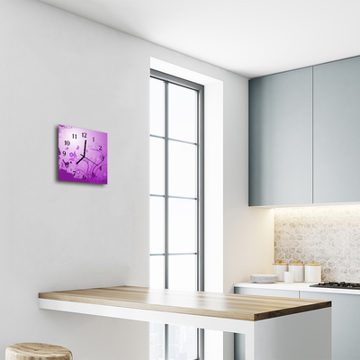 Horloge murale en verre Art des fleurs